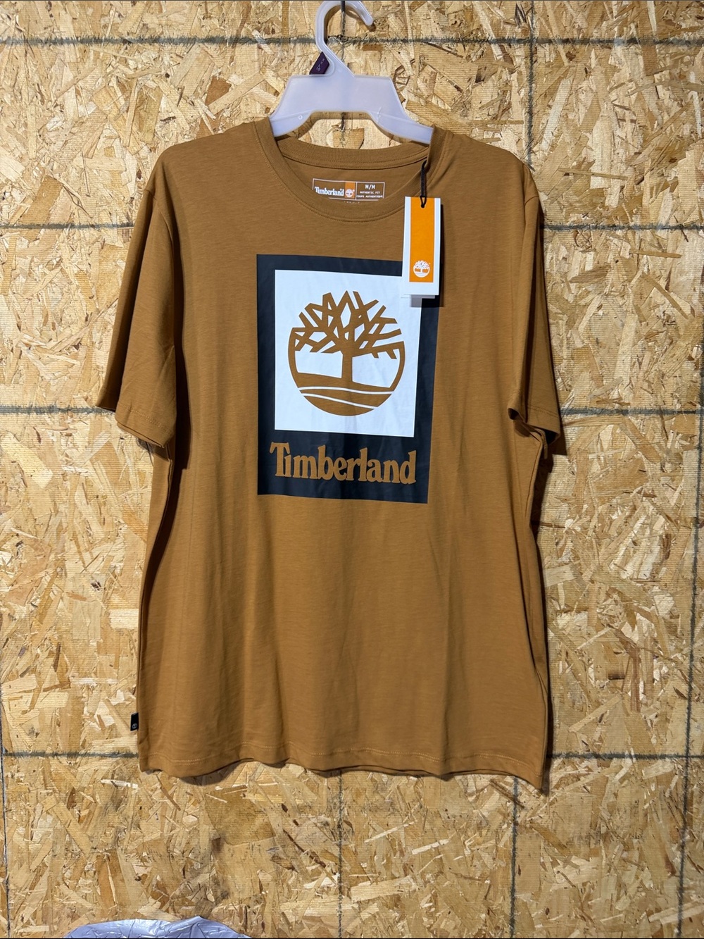 Timberland Men's Brown Logo Graphic Short Sleeve Tee